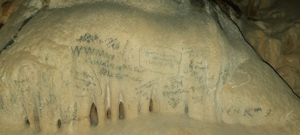 The Grand Caverns have over 250 identified signatures of Civil War soldiers.